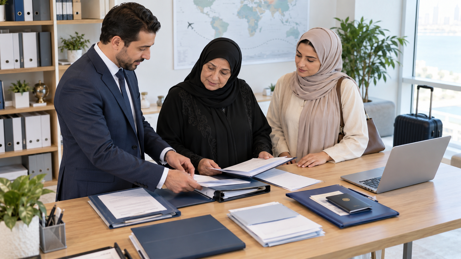 MedRACE coordinator helping a family organise medical records for treatment abroad
